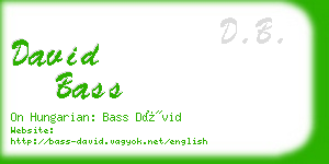 david bass business card